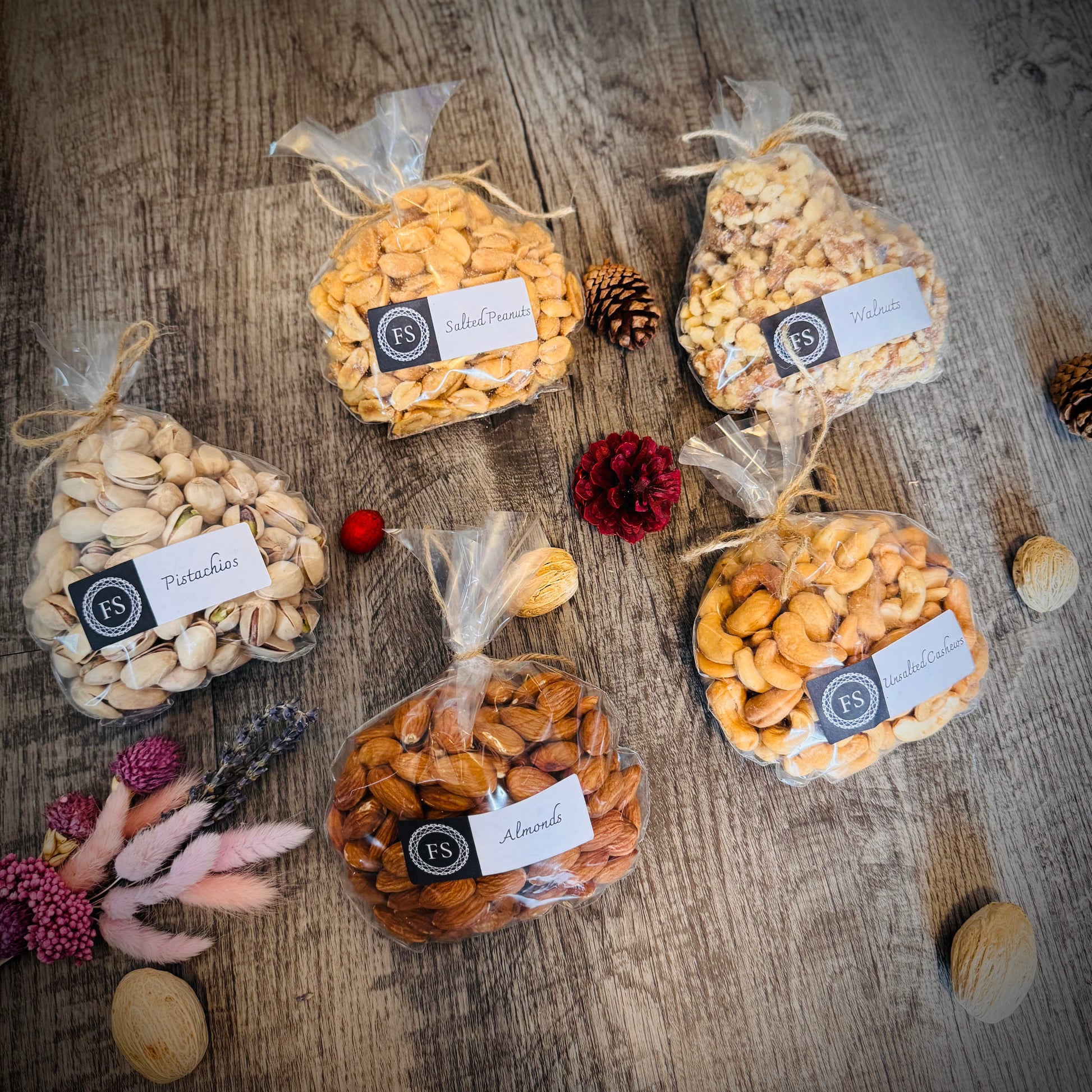 Gift Set Of Nuts And Honey In A Wooden Box (NUT119) - Flora Sense