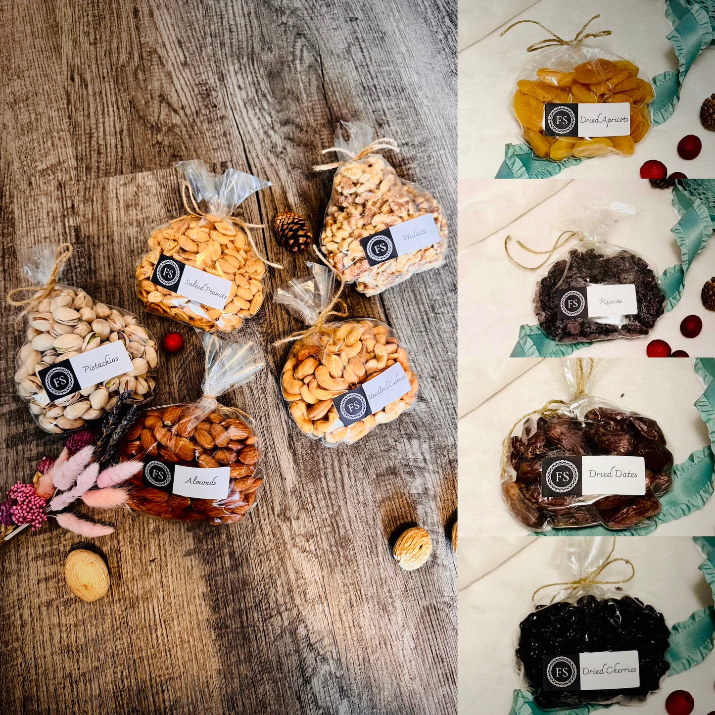 Gift Set Of Nuts, Dried Fruits And Honey In A White Box (NUT131) - Flora Sense